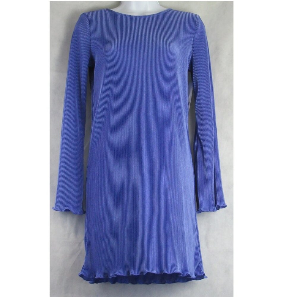 Bar III Women's 100% Polyester Crinkled Mini Dress, Worldly Blue, XXS